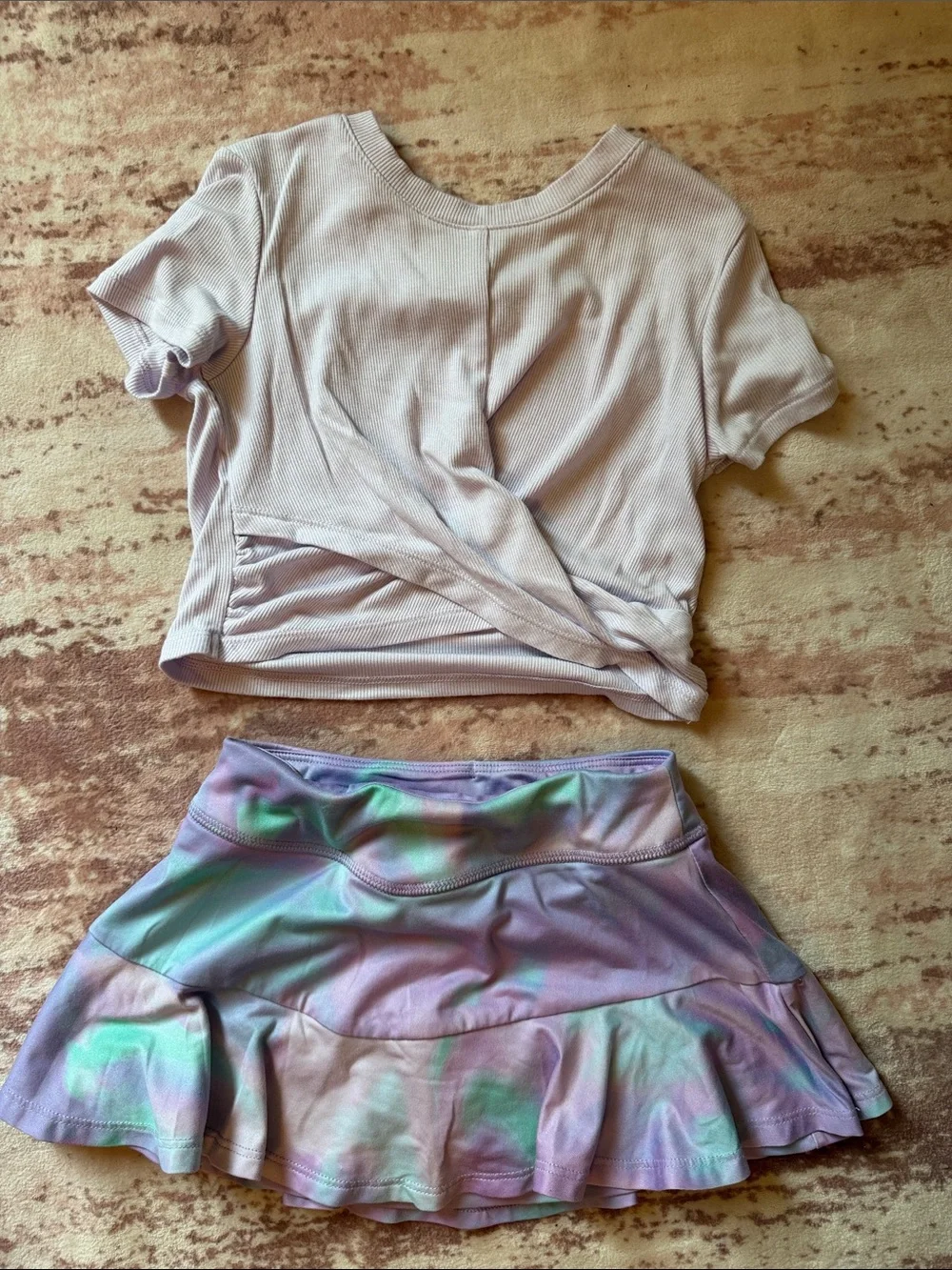 all in motion Girls' Tie-Dye Purple and Teal Swim Bottoms